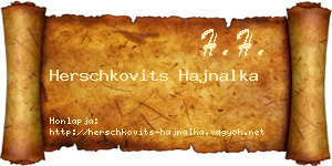 Herschkovits Hajnalka névjegykártya